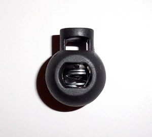 Koordstopper 1-gaats Bal groot 18mm (10 stuks), Zwart